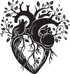 Linear Abstract Design Heart Emblem Contemporary Heart Icon Minimalistic Logo