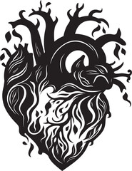 Simple Abstract Heart Iconic Symbol Minimalist Heart Symbol Abstract Design