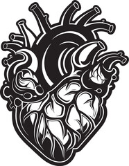 Contemporary Abstract Heart Minimal Emblem Simple Abstract Heart Iconic Design