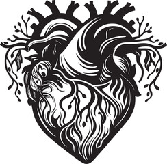 Contemporary Heart Symbol Icon Logo Minimal Abstract Heart Design Graphic