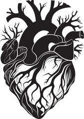 Minimalist Heart Emblem Iconic Logo Geometric Heart Design Minimal Graphic