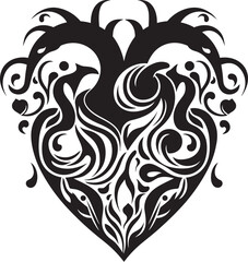 Elegant Heart Symbol Minimalistic Emblem Abstract Human Heart Abstract Logo