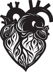 Simple Heart Icon Graphic Design Geometric Heart Emblem Iconic Logo