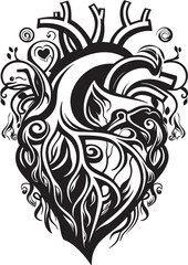 Abstract Human Heart Iconic Symbol Minimal Artistic Design Heart Logo