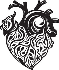 Linear Heart Logo Abstract Design Geometric Heart Icon Minimal Art