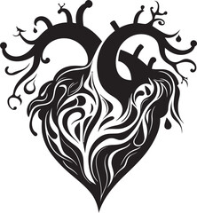 Geometric Heart Symbol Graphic Emblem Modern Heart Icon Abstract Design