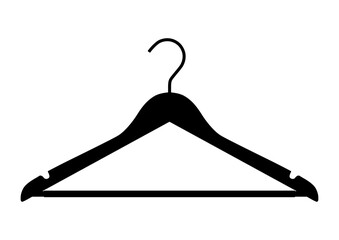 Empty wooden clothes hanger. 