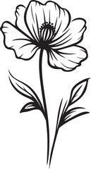 Sleek Floral Design Iconic Graphic Modern Line Art Flower Emblem Design