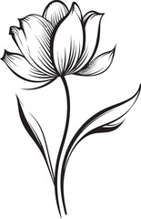 Contemporary Floral Emblem Minimal Icon Minimal Line Art Blossom Logo Design