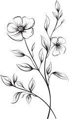 Elegant Minimalist Floral Icon Symbol Geometric Flower Icon Abstract Logo