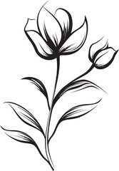 Elegant Minimalist Emblem Iconic Logo Geometric Line Floral Minimal Graphic