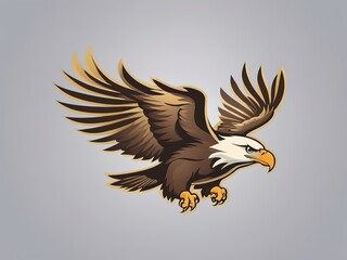 Fototapeta premium Flying eagle vector illustration. Isolated on white background.