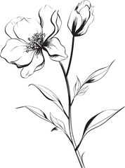 Minimalist Abstract Floral Graphic Symbol Sleek Geometric Design Flower Icon