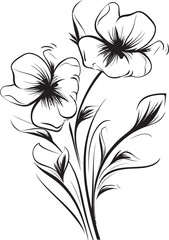 Linear Abstract Emblem Floral Icon Abstract Daisy Icon Minimalist Graphic