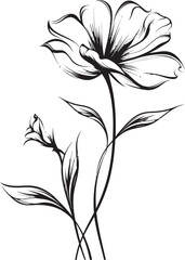 Geometric Line Drawing Symbol Flower Graphic Linear Minimalist Emblem Icon Design