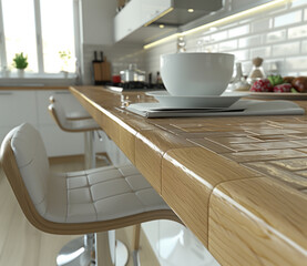 Modern kitchen counter detail