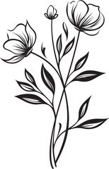 Linear Abstract Flower Icon Symbol Abstract Floral Emblem Graphic Logo