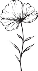 Minimalist Line Art Blossom Graphic Emblem Simple Geometric Flower Minimalist Logo