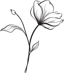 Abstract Geometric Flower Graphic Logo Simple Line Art Daisy Iconic Graphic