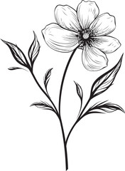 Sleek Abstract Petal Emblem Design Modern Line Floral Icon Graphic