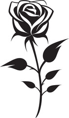 Sleek Rose Outline Graphic Emblem Modern Sketchy Rose Minimalistic Symbol