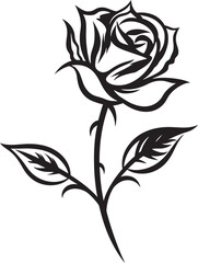 Simple Line Art Rose Minimal Logo Minimalist Geometric Flower Sketch Design
