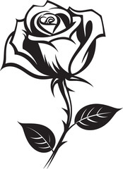 Minimalist Abstract Petal Sketch Logo Simple Geometric Rose Emblem Design