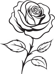 Minimalist Rose Sketch Icon Graphic Minimalist Rose Sketch Iconic Logo Design