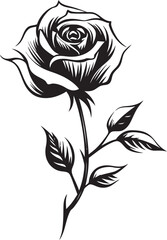 Sleek Floral Icon Minimalistic Symbol Modern Rose Sketch Emblem Logo