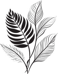 Obraz premium Sleek Leaf Sketch Iconic Logo Modern Botanical Emblem Minimal Symbol