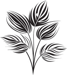 Modern Tropical Symbol Iconic Emblem Geometric Leaf Sketch Minimalistic Logo