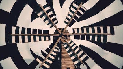Mind-Bending Optical Illusion of Rotating Windmill Blades