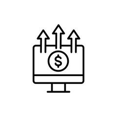 Passive income outline icons, minimalist vector illustration ,simple transparent graphic element .Isolated on white background