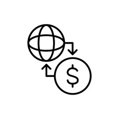 Online income outline icons, minimalist vector illustration ,simple transparent graphic element .Isolated on white background