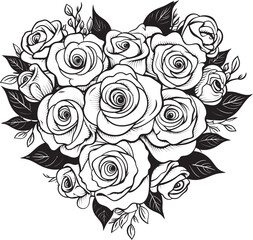 Minimalist Flower Icon Sleek Floral Concept Stylish Rose Bouquet Sketch Graphic Emblem