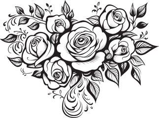 Sleek Rose Symbol Stylish Floral Logo Modern Floral Outline Abstract Symbol