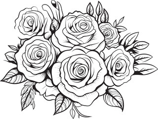 Artistic Outline Art Minimalistic Floral Symbol Minimal Rose Design Elegant Floral Emblem