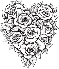 Simple Outline Art Graphic Floral Symbol Modern Rose Symbol Minimalistic Emblem