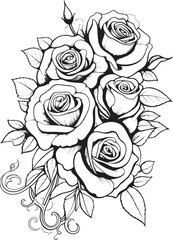 Abstract Floral Icon Elegant Rose Design Elegant Floral Sketch Minimalistic Symbol