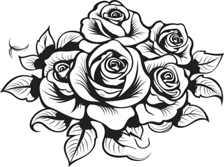 Minimalist Floral Icon Stylish Emblem Geometric Rose Bouquet Sleek Floral Symbol