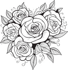 Stylish Rose Emblem Iconic Bouquet Symbol Geometric Floral Outline Sleek Rose Logo