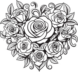 Minimalist Floral Icon Sleek Rose Bouquet Geometric Rose Bouquet Elegant Floral Emblem