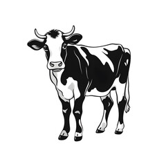black and white cow