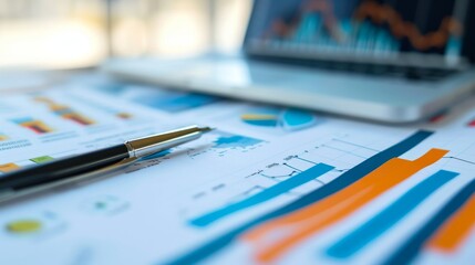 Professional market analysis visuals showing economic data and financial projections