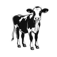 black and white cow