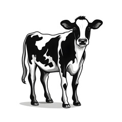 black and white cow