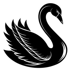 swan silhouette vector illustration svg file  © Rashed Rana