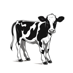 black and white cow