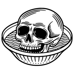 skull circle  silhouette vector illustration svg file
