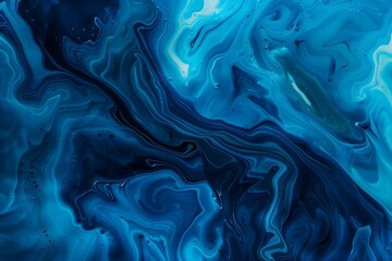 Obraz premium A blue wave with a lot of detail. The blue color is very vibrant and the brushstrokes are very thick, giving the painting a sense of movement and energy